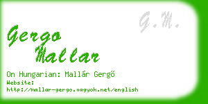 gergo mallar business card